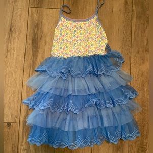 Matilda Jane make a wish blue floral tulle sleeveless dress size 10